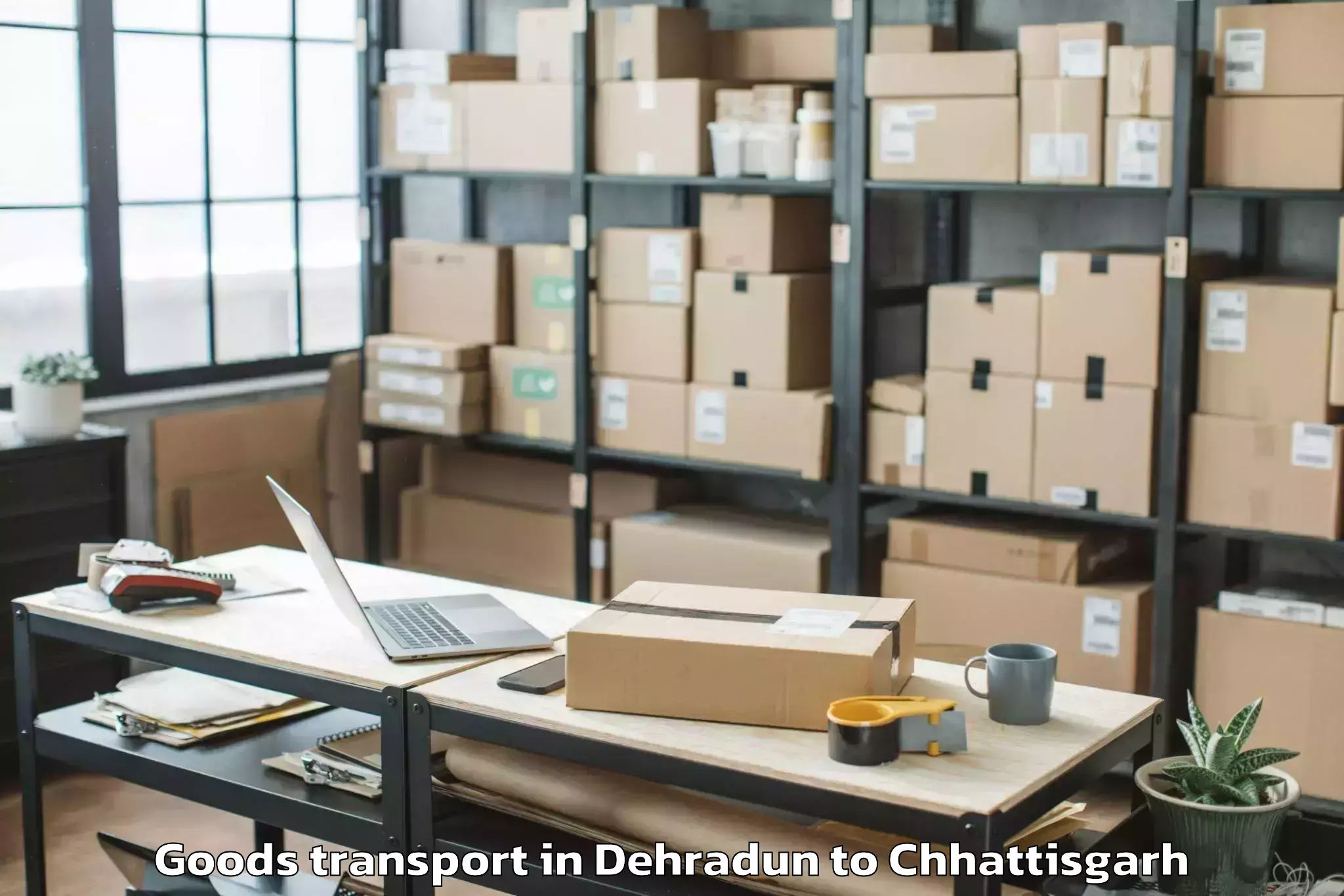 Hassle-Free Dehradun to Mungeli Goods Transport